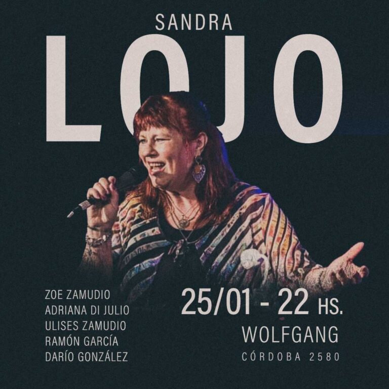 Acompañada por grandes músicos locales Sandra Lojo se presenta nuevamente en Wolfgang