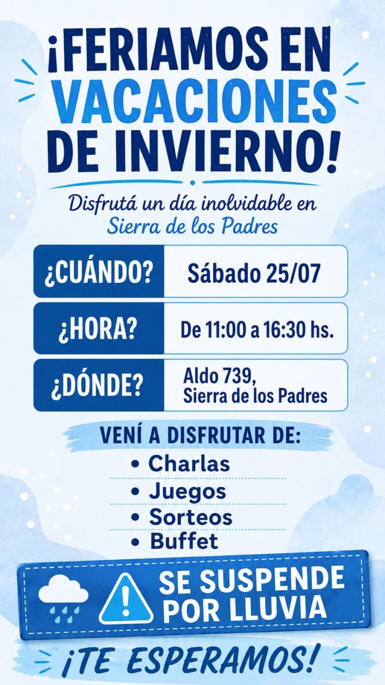 Feria y charla en Sierra de los Padres